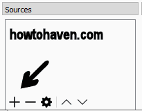 Location of the + sign in the Sources panel