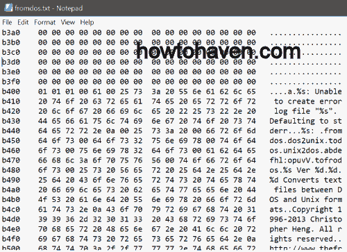 Output of certutil of a binary file as viewed in Notepad